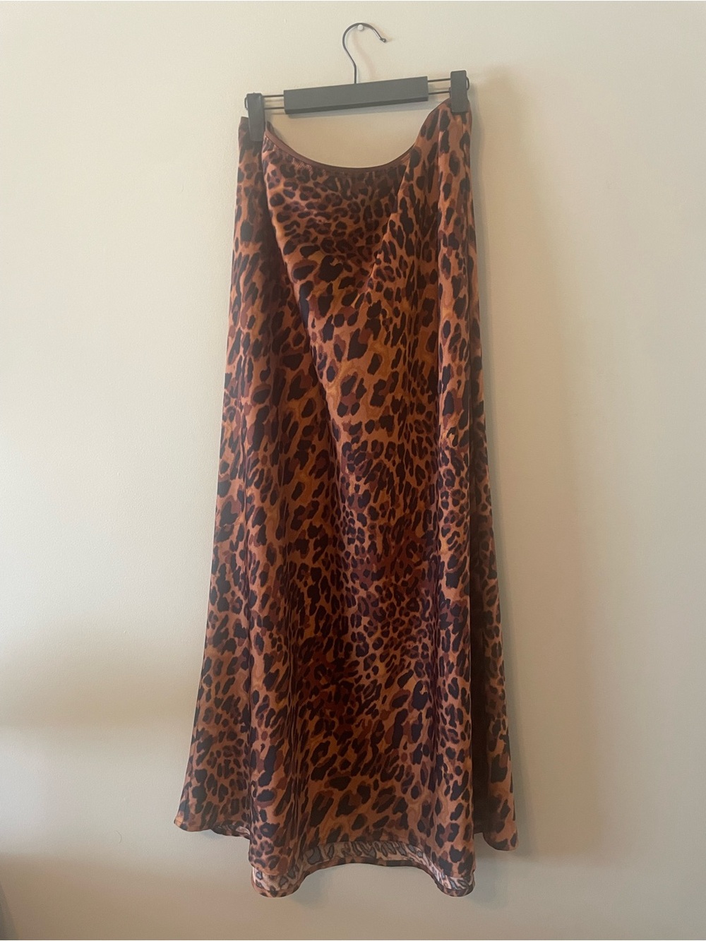 A New Day Leopard Print Satin Maxi Skirt